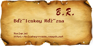 Bölcskey Rózsa névjegykártya